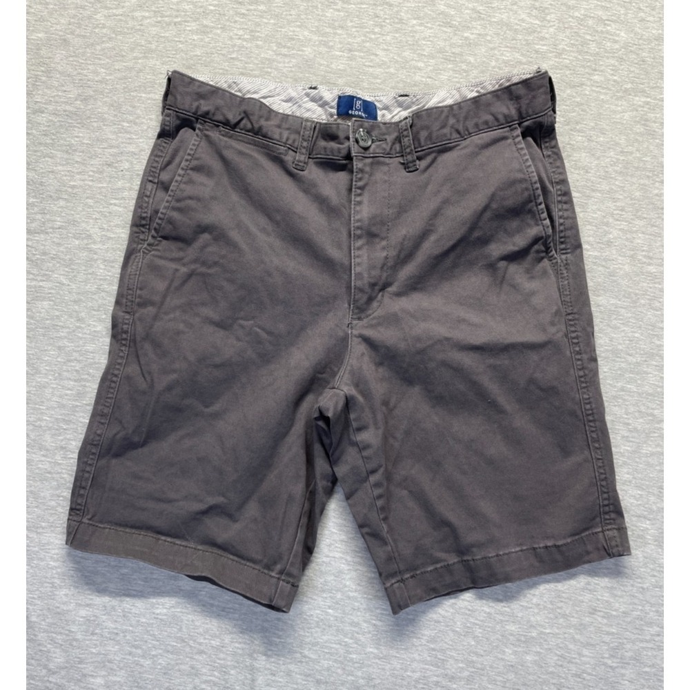George Chino Shorts Mens 30 Dark Gray Cotton Stretch Slash Pockets Casual Wear